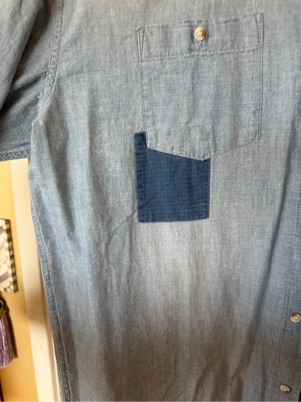 Banana Republic Light Blue Denim Patch Pocket Shirt Jacket